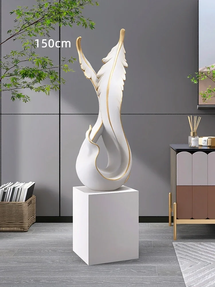 

Домашний декор, статуя из перьев, украшение для пола, скандинавская гостиная, большая скульптура, художественный орнамент, офисные украшения, подарок на новоселье