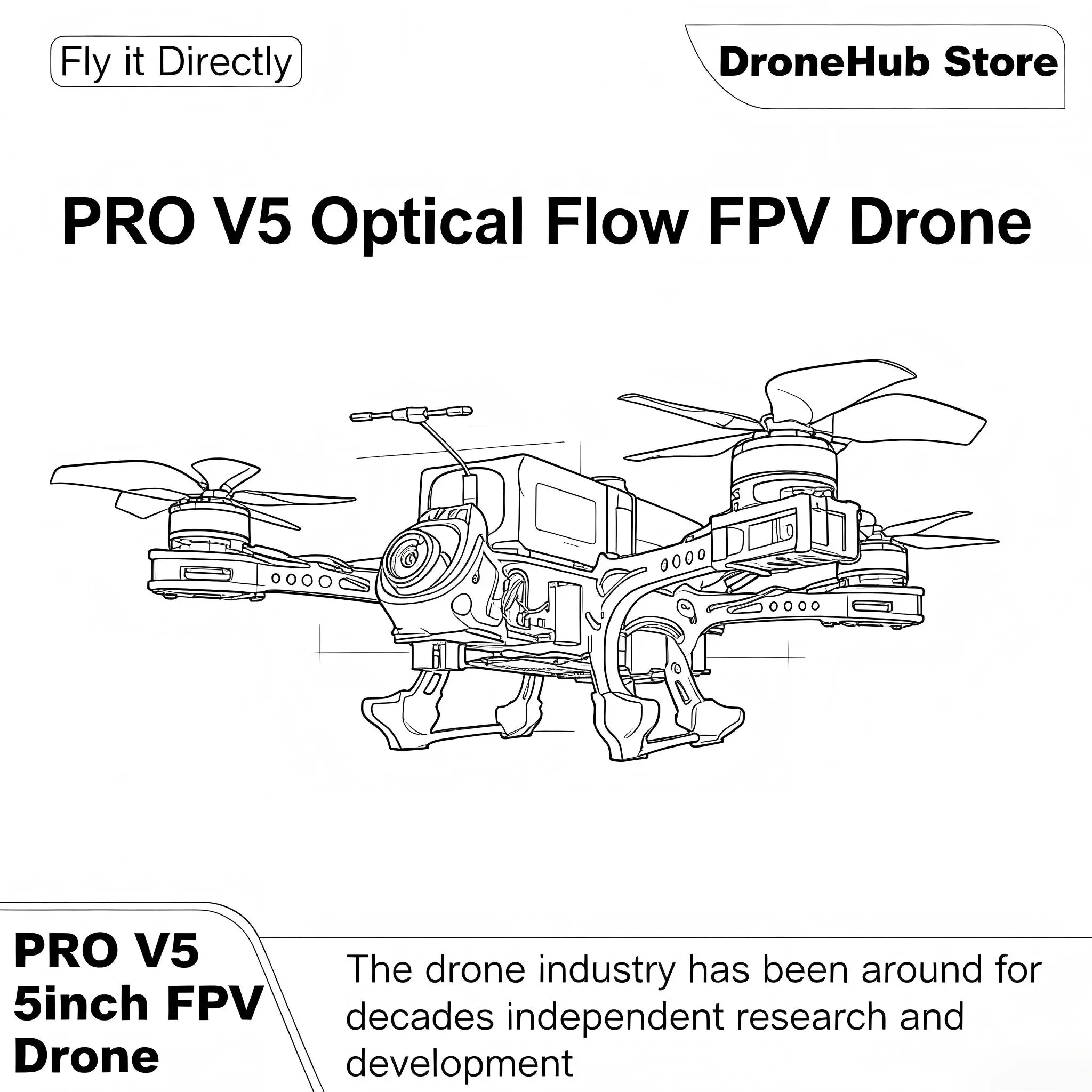 B-CUBE PRO V5 5inch FPV Drone Frame Kit Carbon Fiber Racing Quadcopter Optical Flow M10 GPS INAV Beatflight H743 Flight Control