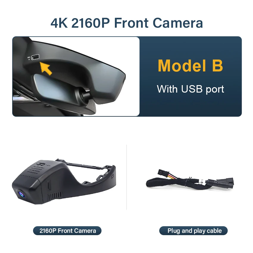 Plug and play 4K Dash Cam voor VW Volkswagen ID.4,Audi Q4 e-tron,Cupra Tavascan, WiFi Auto DVR Camera met Nachtzicht, OEM Stijl