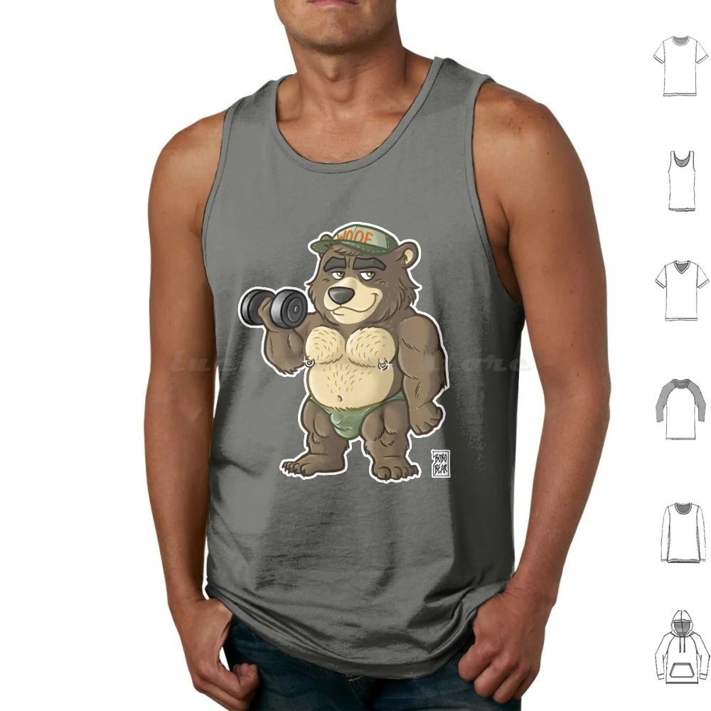 Thicc Bear-Bearzoo Series Tank Tops Vest Sleeveless Bobobear Bobobearart Bobo Bear Bear Bear Week Bear Weekend Otter Bear Art