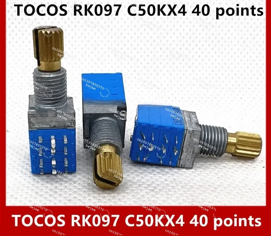For C50K C50KX4 15MM SHAFT With 40 Points--10pcs/lot [BELLA] JAPAN Special TOCOS RK097 9011 Quadruple Stepping Potentiometer