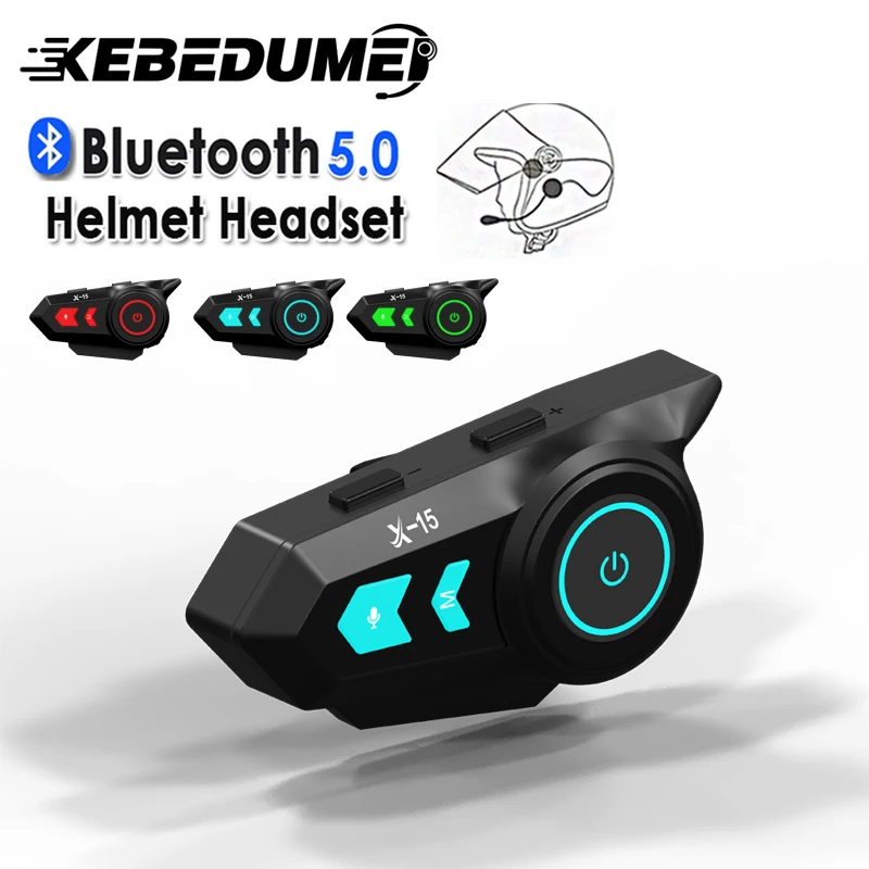 Motorcycle Helmet Bluetooth 5.0 Headset Waterproof Wireless Handsfree Music Speaker Auto Answer Stereo Earphone for Motorbike