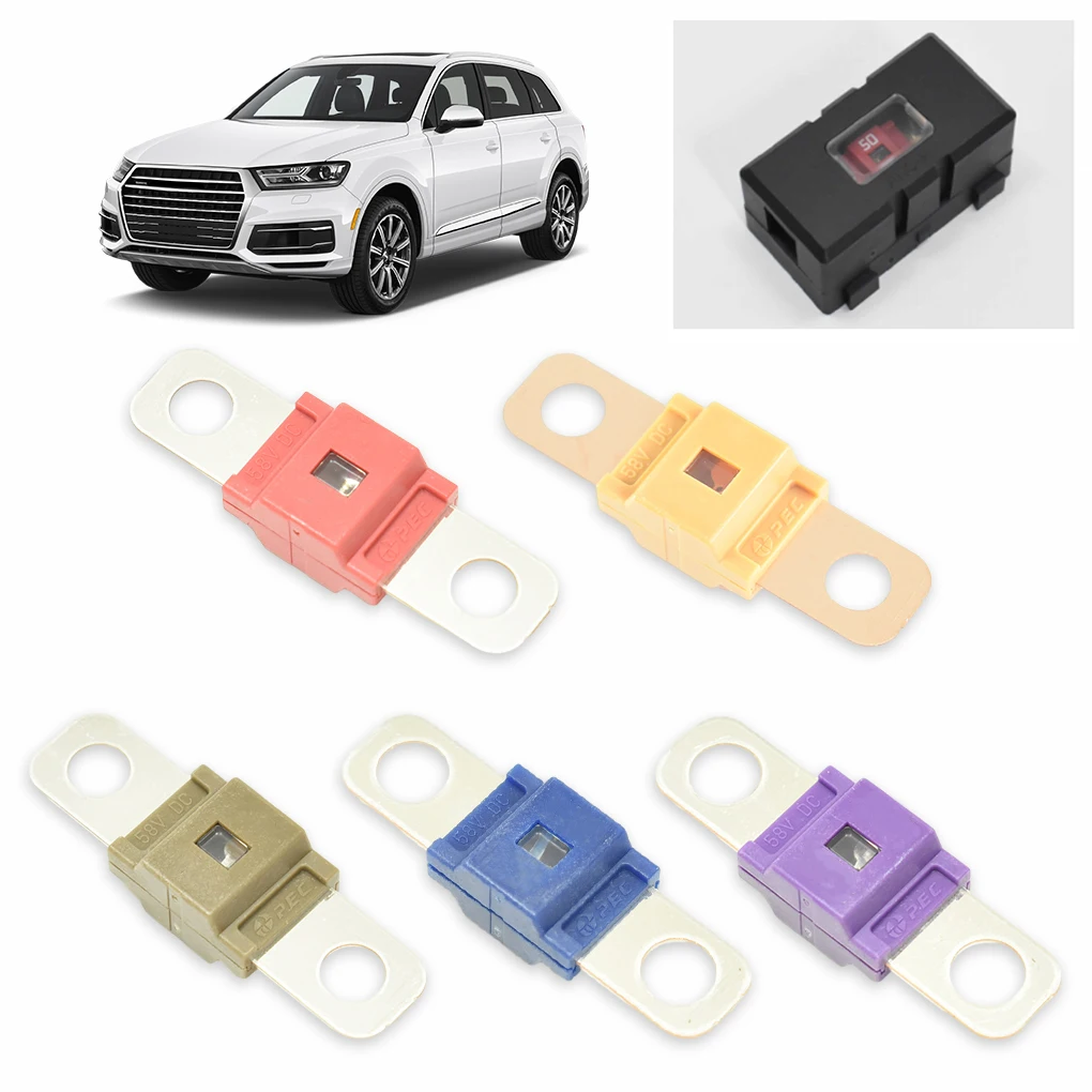 4pieces Long Service Life Automobile Fuse High Temperature Resistant High Current Fuse Midi Fuse red60A 8*4CM 4pcs