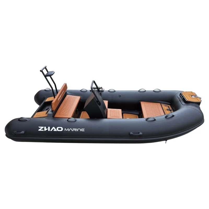 Luxury 3.9m 13ft Yacht Tender RIB Boat Aluminum Rigid Hull Inflatable Boat with Steering Console and Seat