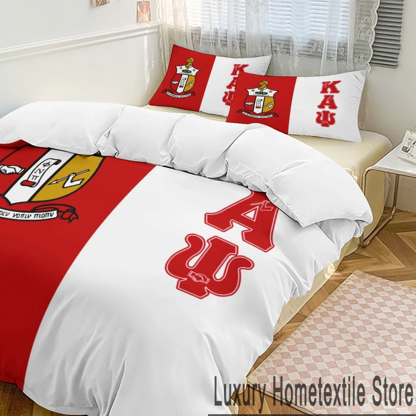 

3D Kappa Alpha Psi KAP Bedding Set Duvet Cover Bed Set Quilt Cover Pillowcase Comforter king Queen Size Boys Adult Bedding Set