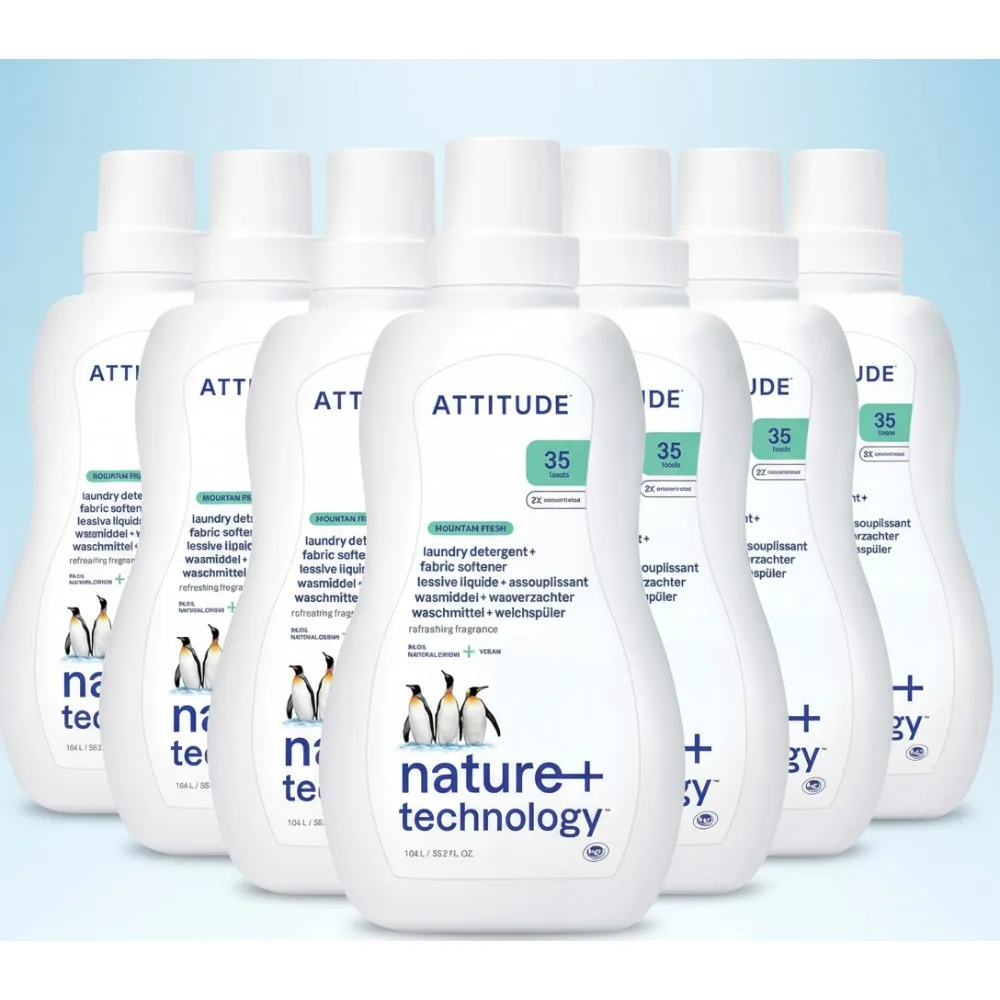 

2-in-1 Laundry Detergent & Fabric Softener, Plant-Based, HE Compatible, Vegan, 35 Loads, Fresh Scent