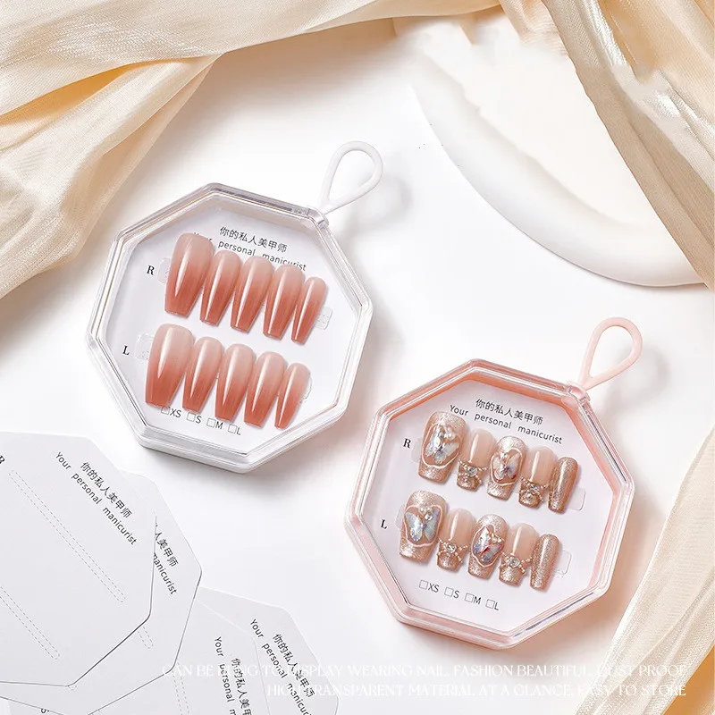 

10 шт. пустая коробка для хранения ногтей для упаковки и демонстрации типсов для ногтей, упаковочный футляр для ногтей, аксессуары для маникюра, инструменты