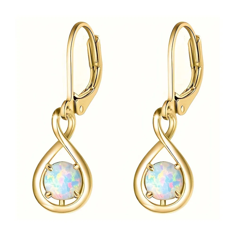 

Apexelle Brand Exquisite Jewelry Copper Earrings Inlaid Opal Pendant Earrings Classic Design High Quality Jewelry