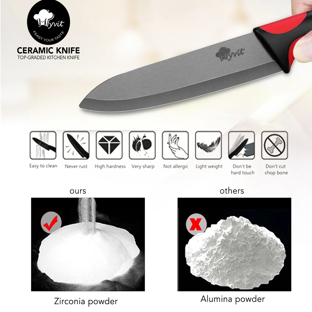 Kitchen Chef Knife Rustproof Fruit Paring Knife Ceramic Knife Household Utility Vegetable Slicing Knives Sharp Black Blades Cook