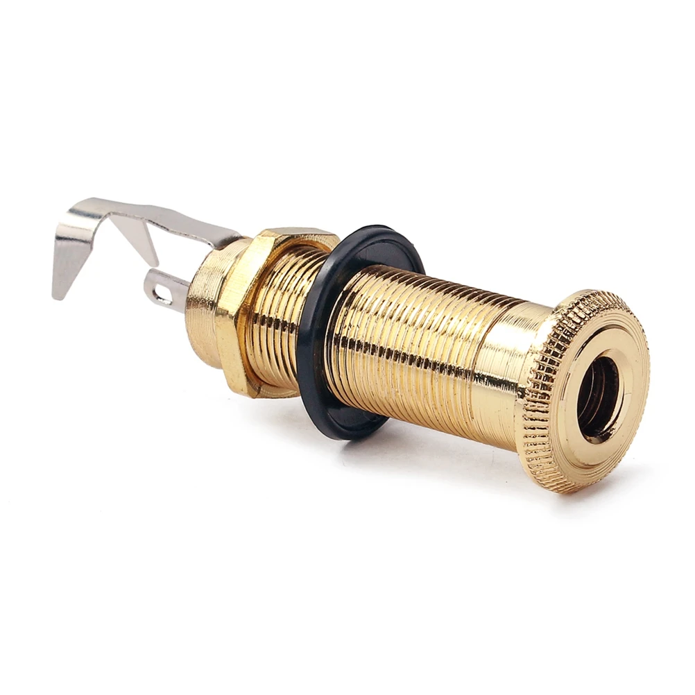 

1/4 Inch 6.35Mm Threaded Cylinder Bass Guitar Endpin Jack Output Input Socket Stereo Mono Replacement For Acoustic Electric