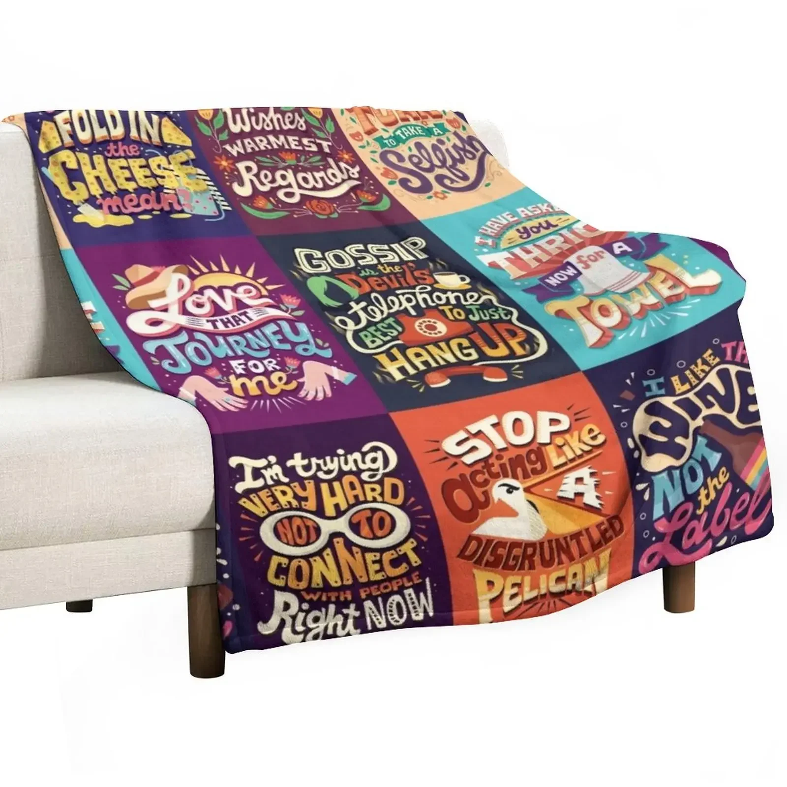 SC Collage Throw Blanket Luxury Travel blankets and throws Blankets