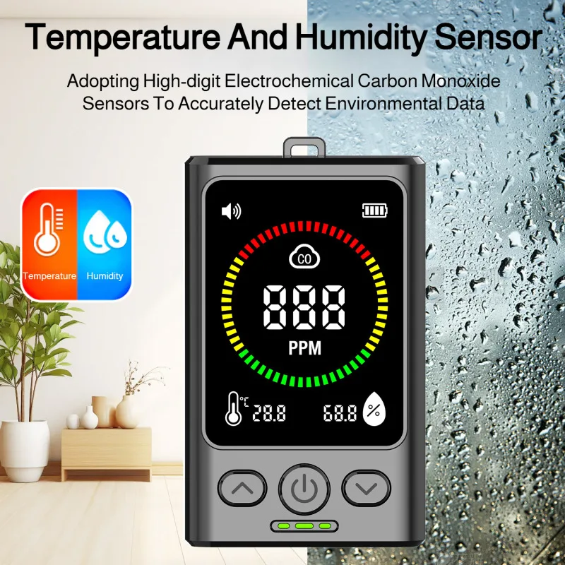 

Industrial CO Gas Detection Alarm, Type-C Rechargeable Carbon Monoxide Detector & Outdoor Air Tester, High Sensitivity