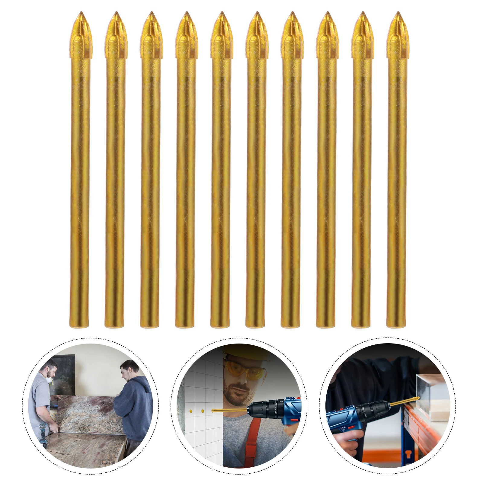 

10pcs Glass Opener Ceramic Tile Tile Drill Hole Opener Bit Cross Head Glass Drilling Tool Saw Ceramic Drill Bit Blade