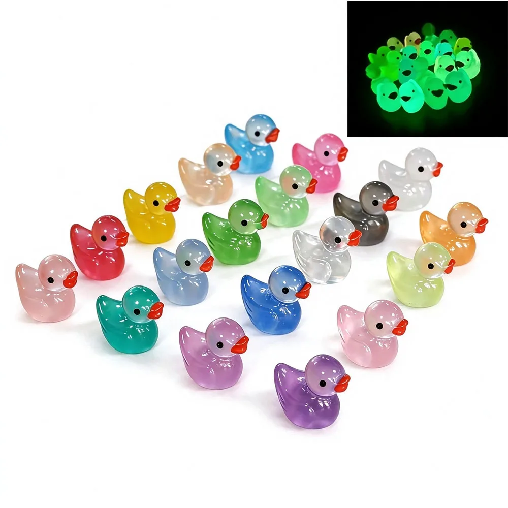 10-50PCS Luminous Mini Duck Mix Random Shoe Charm Resin Wristband Bag Decor Buckle Detachable DIY Waterproof Party Holiday Gift