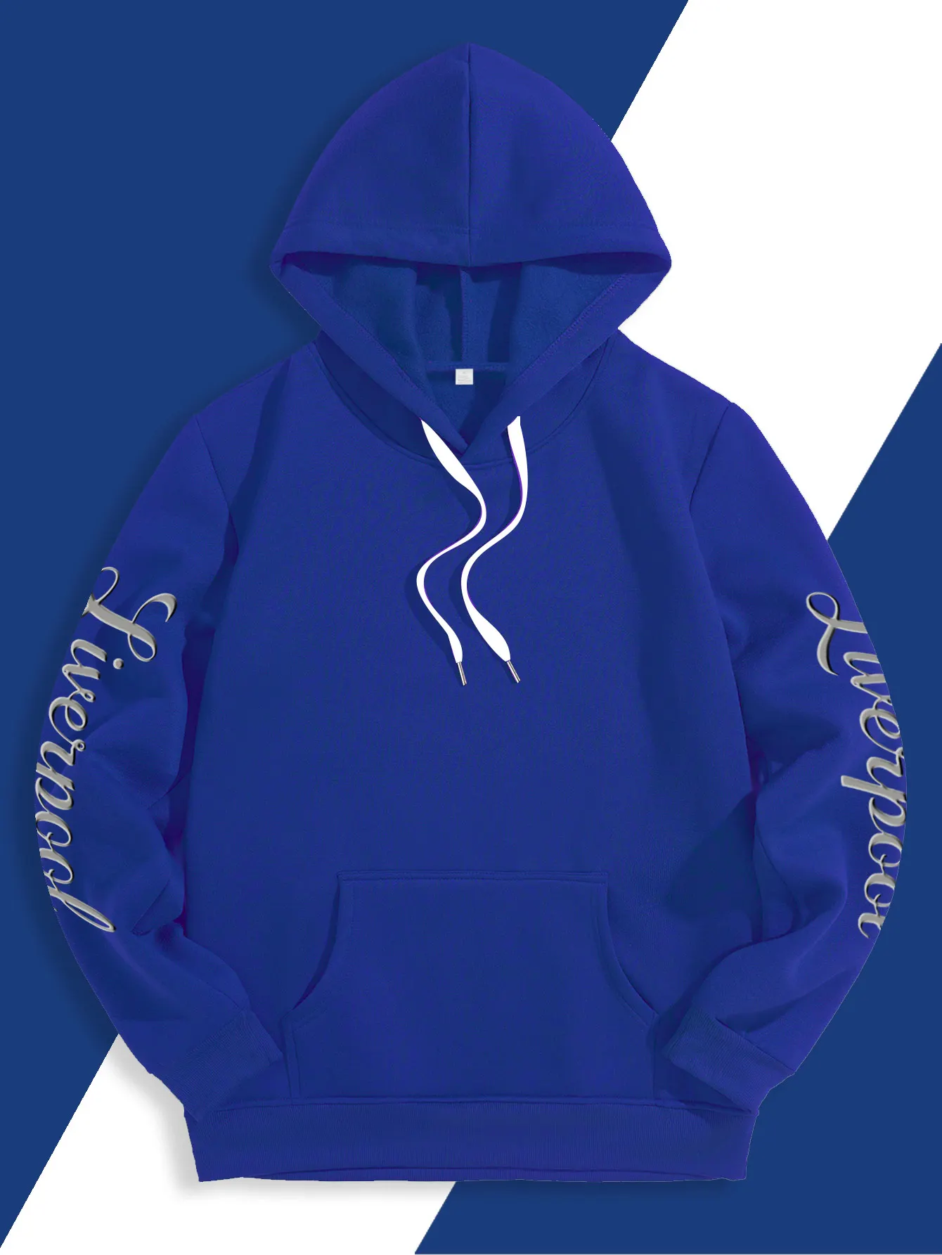 Herren Sport Hip-Hop Hoodie, Liverpool Schriftzug Textgrafik, Fleece-Gefüttertes Sweatshirt für Urbanen Streetstyle und Kaltes Wetter – Detail 11