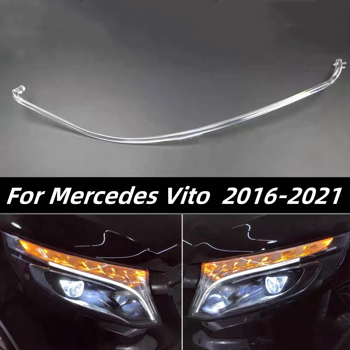 For Mercedes Benz V-Class W447 Vito V250 V260 2016-2021 Car DRL LED Headlight Light Guide Strip Daytime Running Light Tube