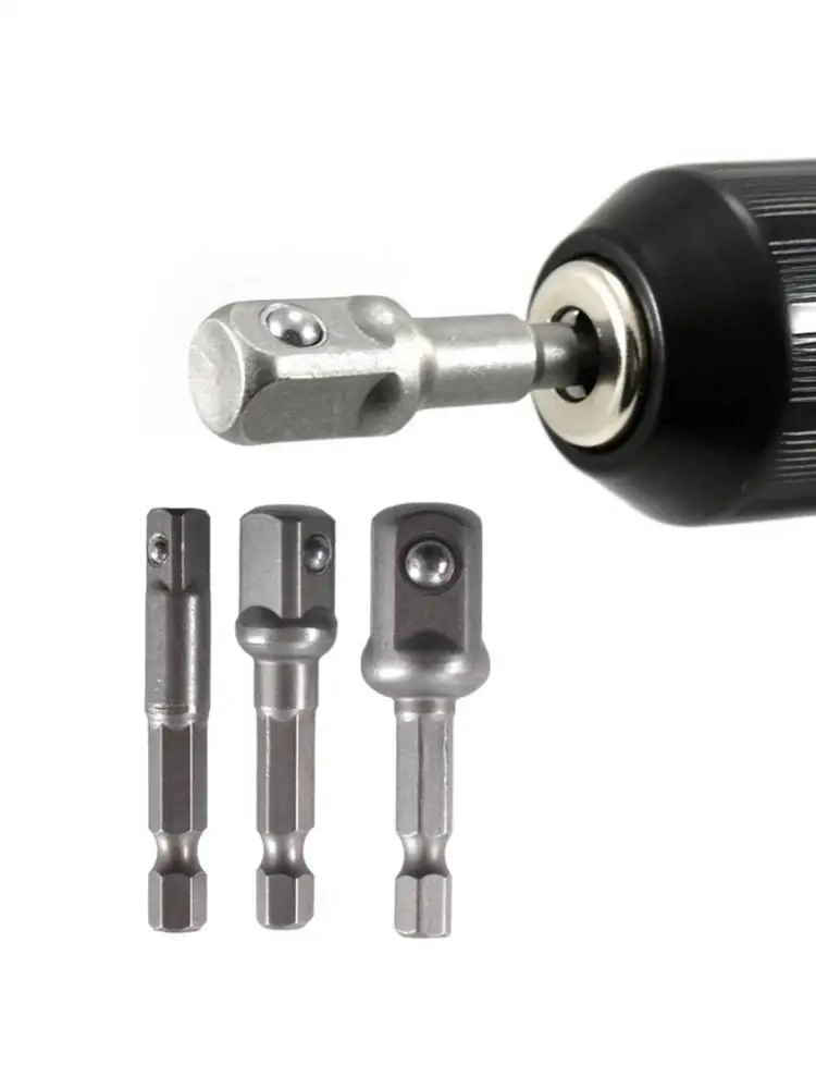 3x 1/4 3/8 1/2 Impact Grade Socket Adapter Drill Nut Driver Power Extension Bit