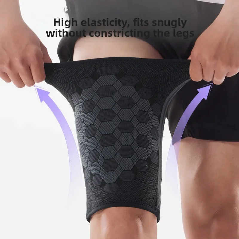 Men Women Compression Thigh Support Sleeves Nylon Knit Breathable Silicone Anti Slip for Cycling Running Fitness