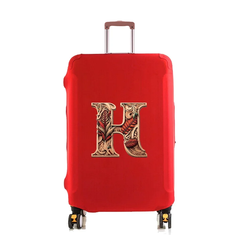 Luggage Dust Cover Pull-rod Case Protector Reusable for Washable 18-32inch Wood Art   Letter Printed Pattern TravelAccessories