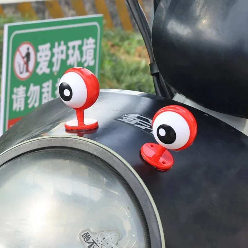 2pcs Cute Cartoon Eyes Styling Helmet Decor Personalized Helmet Stickers Motorcycles Bike Riding Helmet Decoration Accessories - view 3
