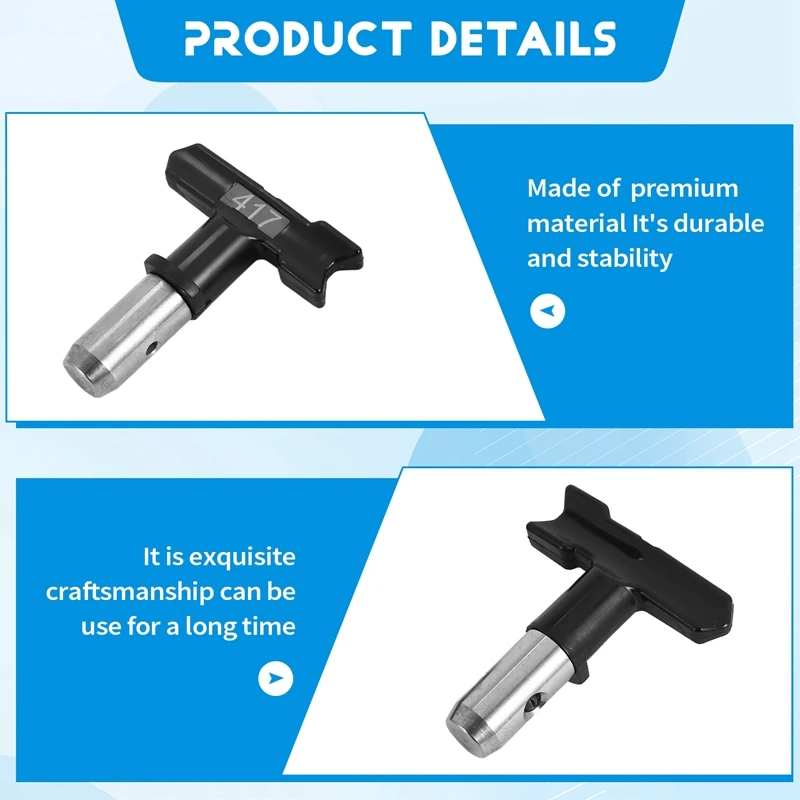 ABUL-4Pcs Reversible Airless Paint Sprayer Nozzle Tips, Airless Sprayer Spraying Machine Parts(215,315,417,523)