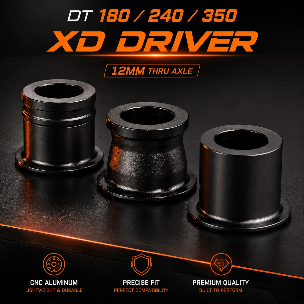 12mm Thru Axle Rear Hub End Cap Adapter for DT Swiss 180 240 350 XD Freehub Body Bicycle Rear Wheel Hub Converter CNC Alloy