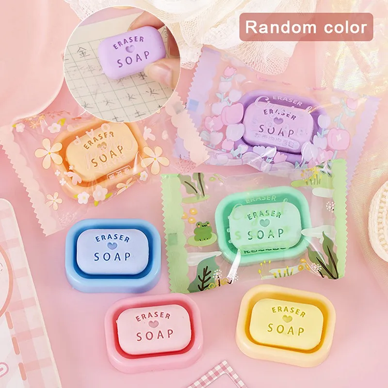 

Милые Ластики для мыла, канцелярские товары для студенток, милые резиновые школьные принадлежности карамельных цветов, мини Ластик-карандаш, подарок учителю
