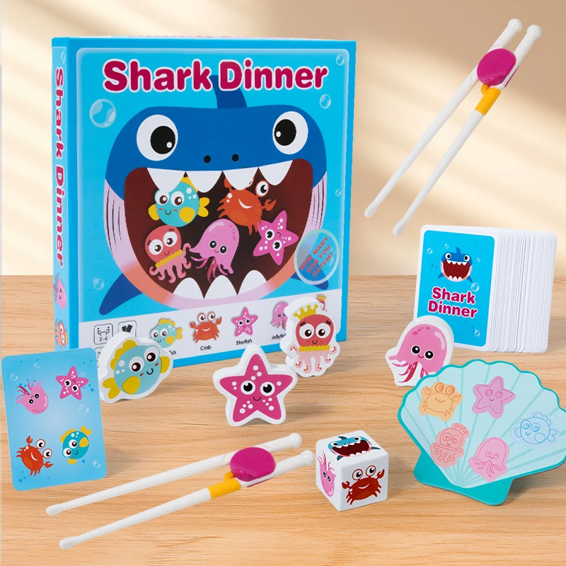 

Wooden Marine Animal Feeding Model, Fine Motor Skill Training with Chopsticks, Educational Interactive