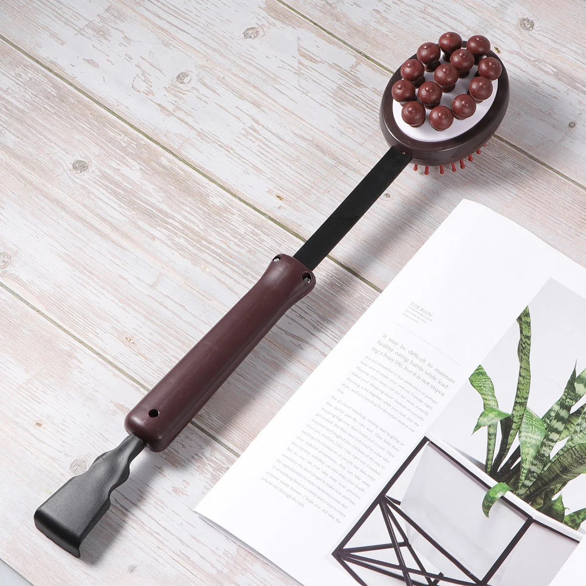 

Массажный молоток с деревянной ручкой, эластичный роликовый шарик, многофункциональный инструмент для облегчения боли в теле, для релаксации спины, шеи, плеч, ног