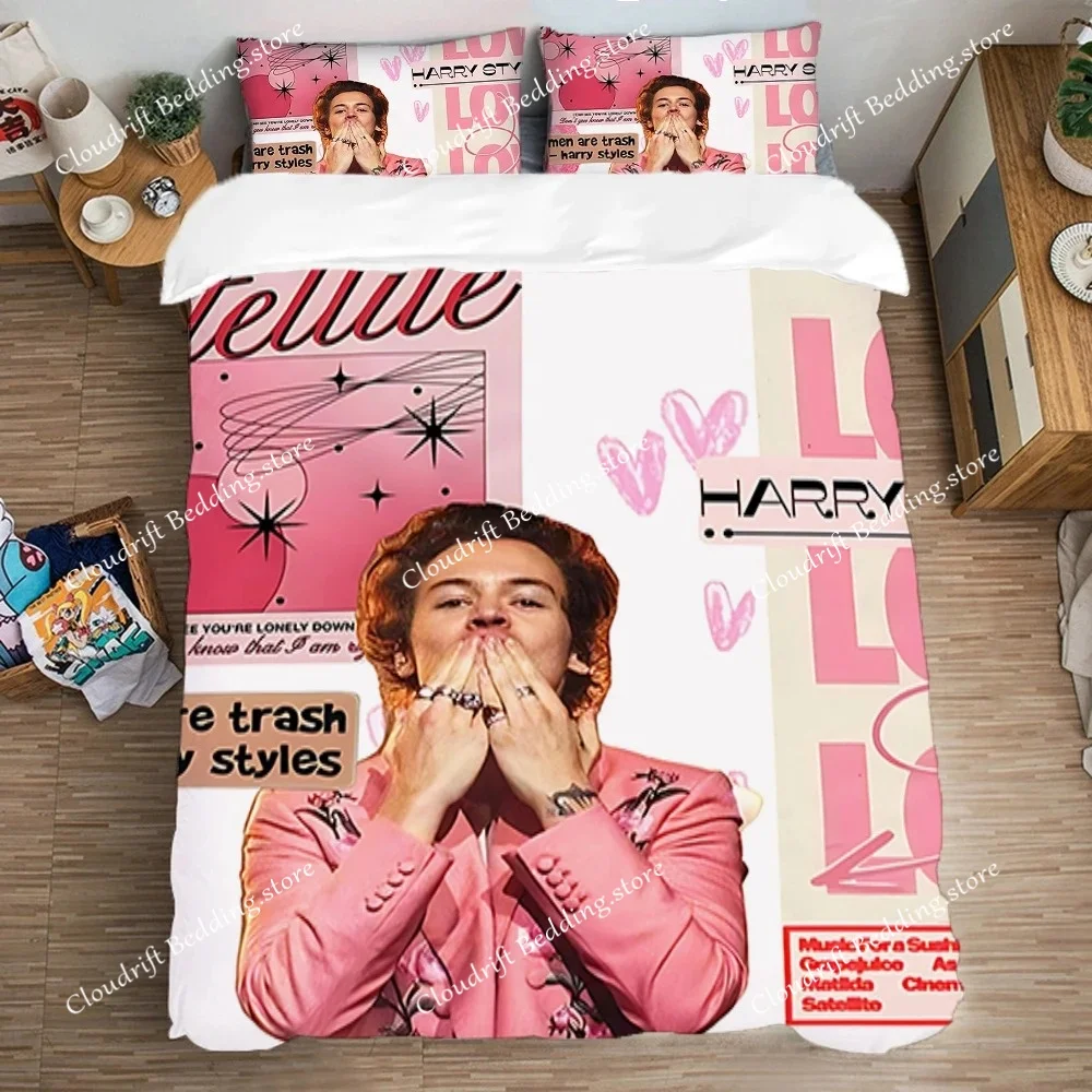Queen Bed Comforter Sets Duvet Covers Bedding Set Double Size Quilt Cover Set Pillowcase Fashion H-Harry S-Styles Art Linen Home
