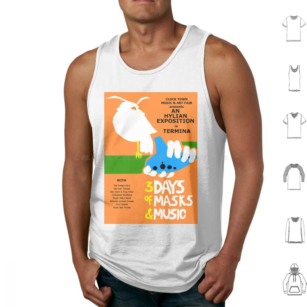 Clocktown Tank Tops Vest Sleeveless Majoras Link Ocarina Ocarina Of Time Legend Of Music Video Games Owl