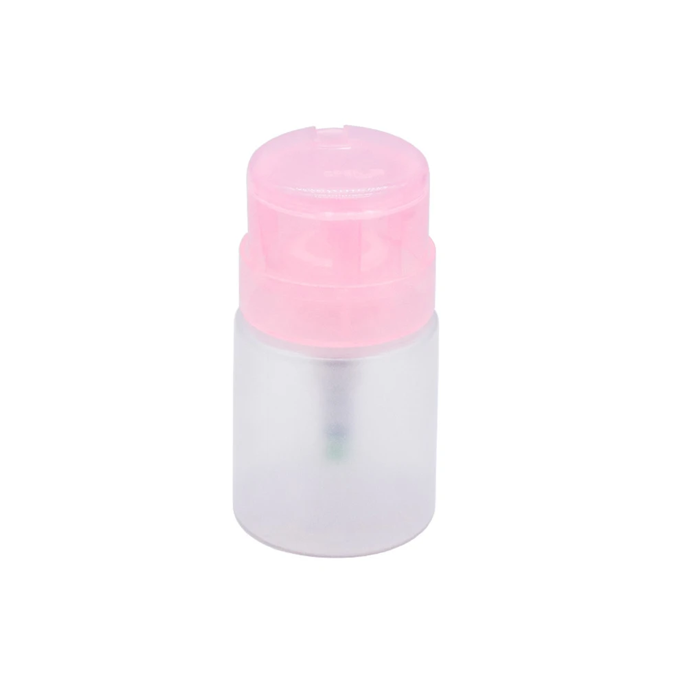 60ML Nail Press Pump Dispenser Bottle Leak‑Proof Lock Empty Refillable Bottle for Acetone Nail Polish Remover Alcohol Container