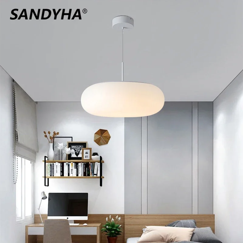 

SANDYHA Nordic Cream Style Pendant Light Lustre Led Warm Romantic Pendente Sala De Jantar for Living Room Bedroom Home Decor