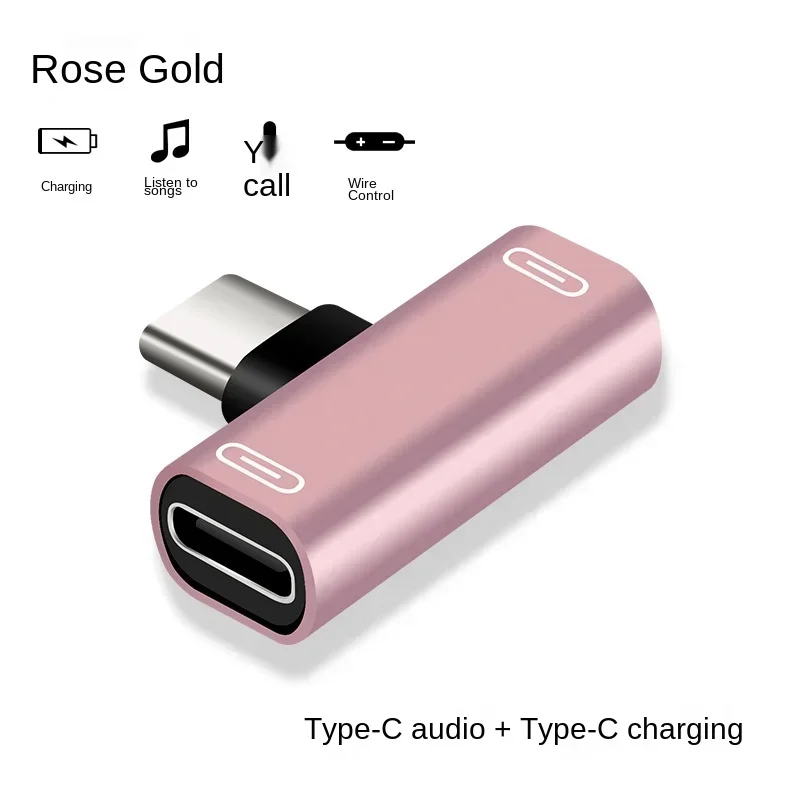 NEW ARRIVE 2 In 1 USB C Splitter Type C Male To Dual Type C Female Headphone Charger Adapter Splitter Converter