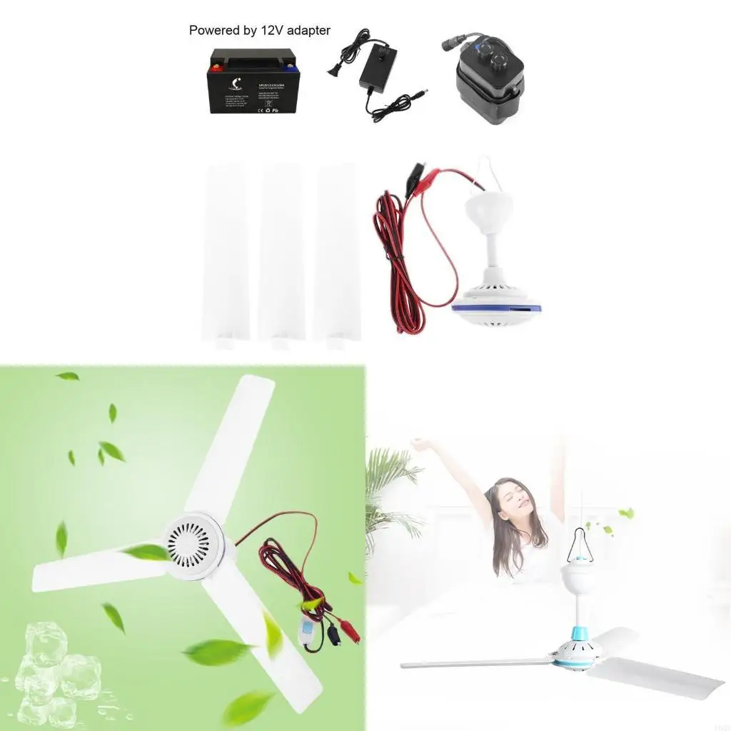 

19qe Лето молчаливые потолочные вентиляторы 19,6 дюйма диаметром 12 В 24 В висячий вентилятор с переключением