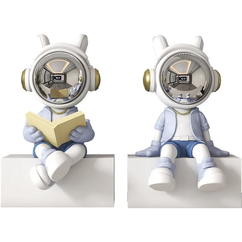 Trendy Viral Astronaut Spaceman Bookend Decor for Living Room Office Study Home Craft Ornament