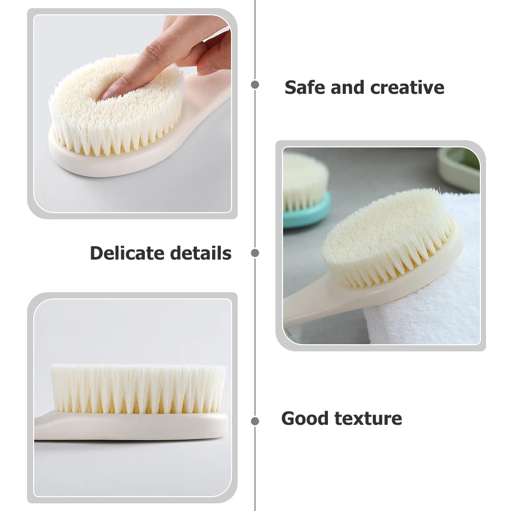 

Bath Brush Body Exfoliator Long Handle Shower Scrubber Back Cleaning Nylon Wool Bathing Brush Hole Design Hanging Drying Daily