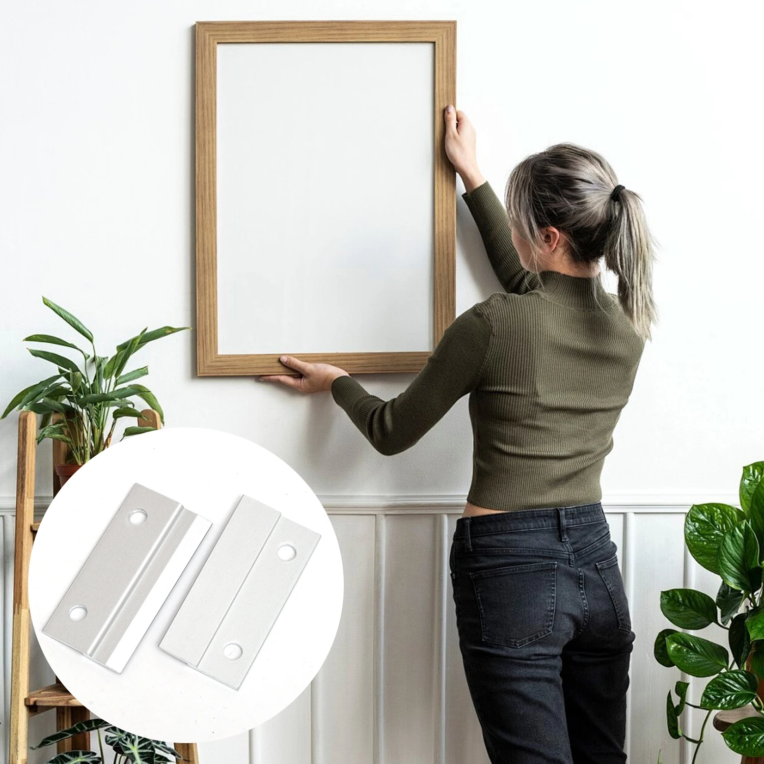 2/40 Stück Aluminium-Bilderleisten, Z-förmige Wandhalterung, Schwerlast-Flush-Mount-Verbinder für Spiegel und Whiteboards – Detail 2