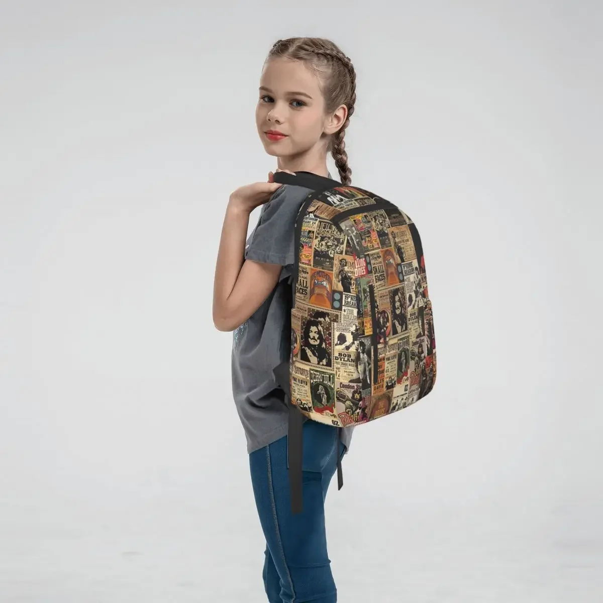 Rock N' Roll Stories Backpack Large Capacity Boys Girls BookBag School Bag Shoulder Bags for Men Women