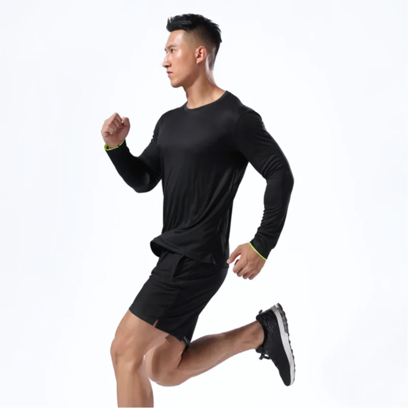 Quick Dry Long Sleeve T-shirt Custom Logo High Quality Round Neck Sports T-shirt Printing Design Company Team Shirt Embroidery