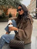 2026 New Autumn Brown Long Sleeve Knitted Cardigans Women Elegant Lapel Single Breasted Loose Sweater Coat Knitwear Korean Style - Image 4