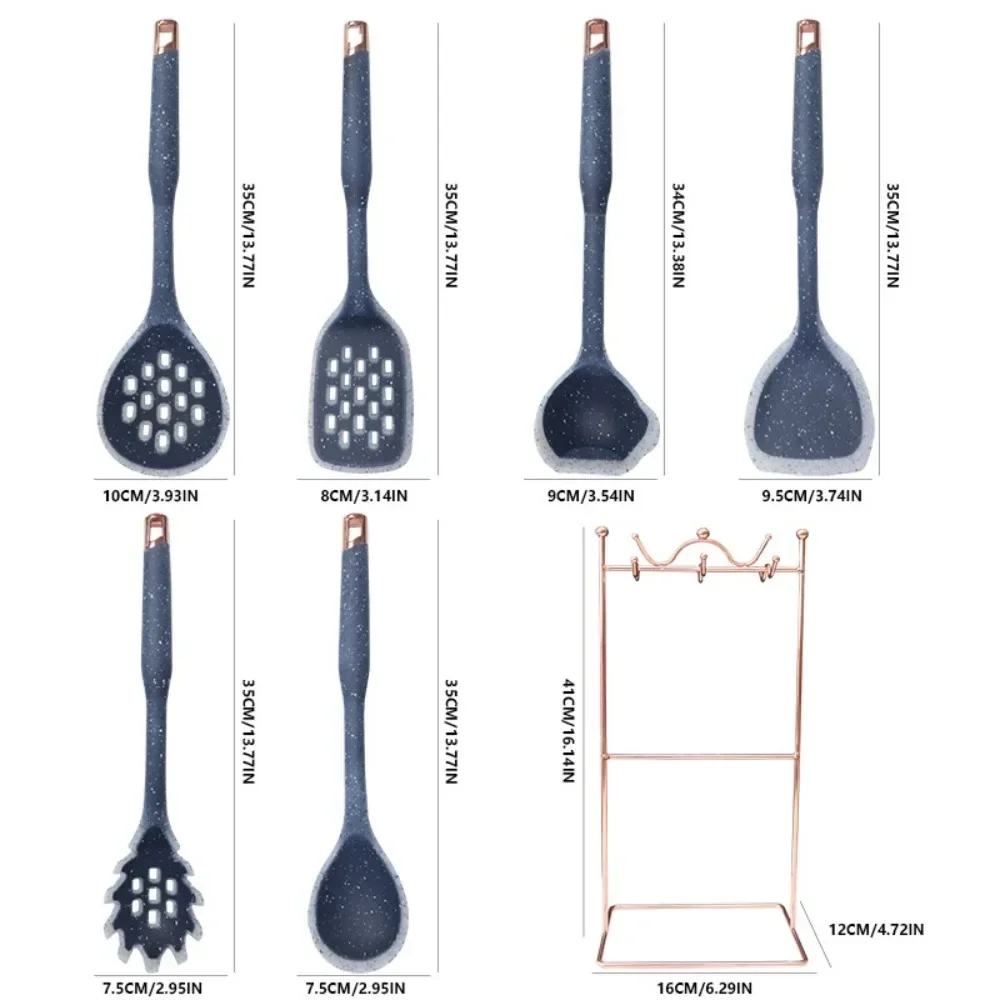 Environmentally friendly 7 pieces/set household kitchenware silicone spatula spoon non-stick cookware kitchen
