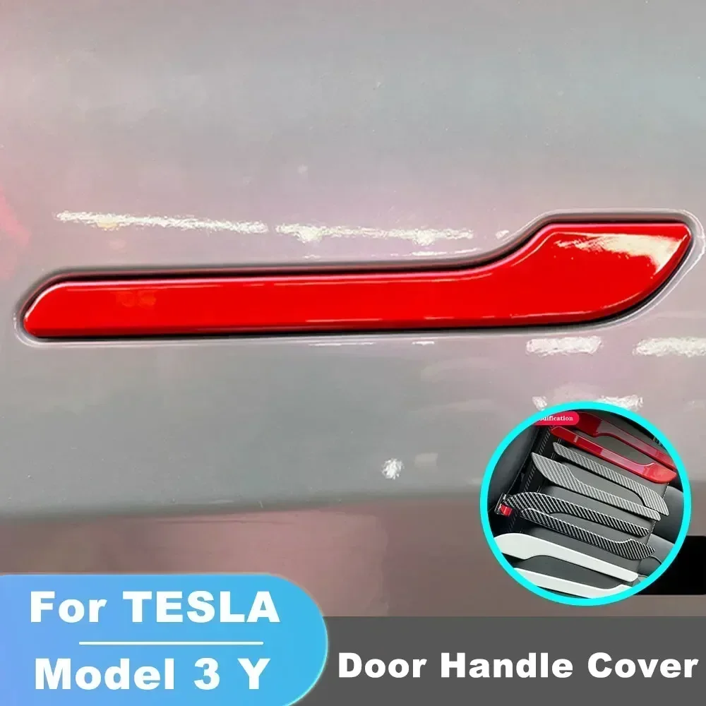 Für Tesla Model 3 Model Y 2021 Nachrüstzubehör Türgriff-Schutzabdeckung Auto Frostschutz-Türgriffaufkleber Zierleiste Dekoration