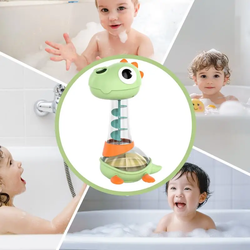 Juguete de baño en aerosol, dinosaurio de dibujos animados, juguetes de baño para nadar, juguetes creativos para piscina, juguetes interactivos de agua para niños pequeños, agua de lluvia de animales