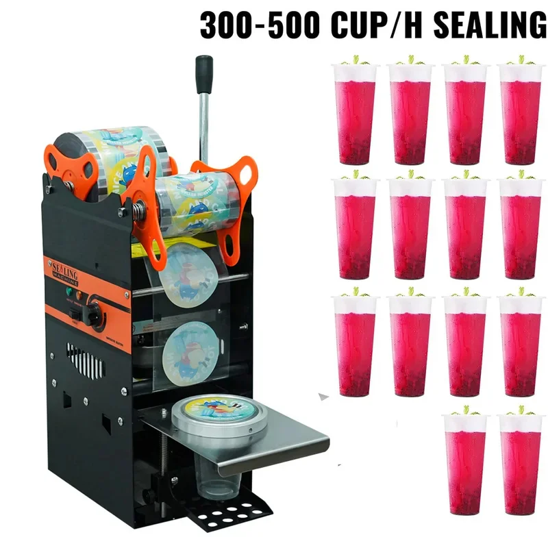 WY802F Manual Sealing Hine Plastic Or Paper Bubble Tea Cup Sealer 220V 110V
