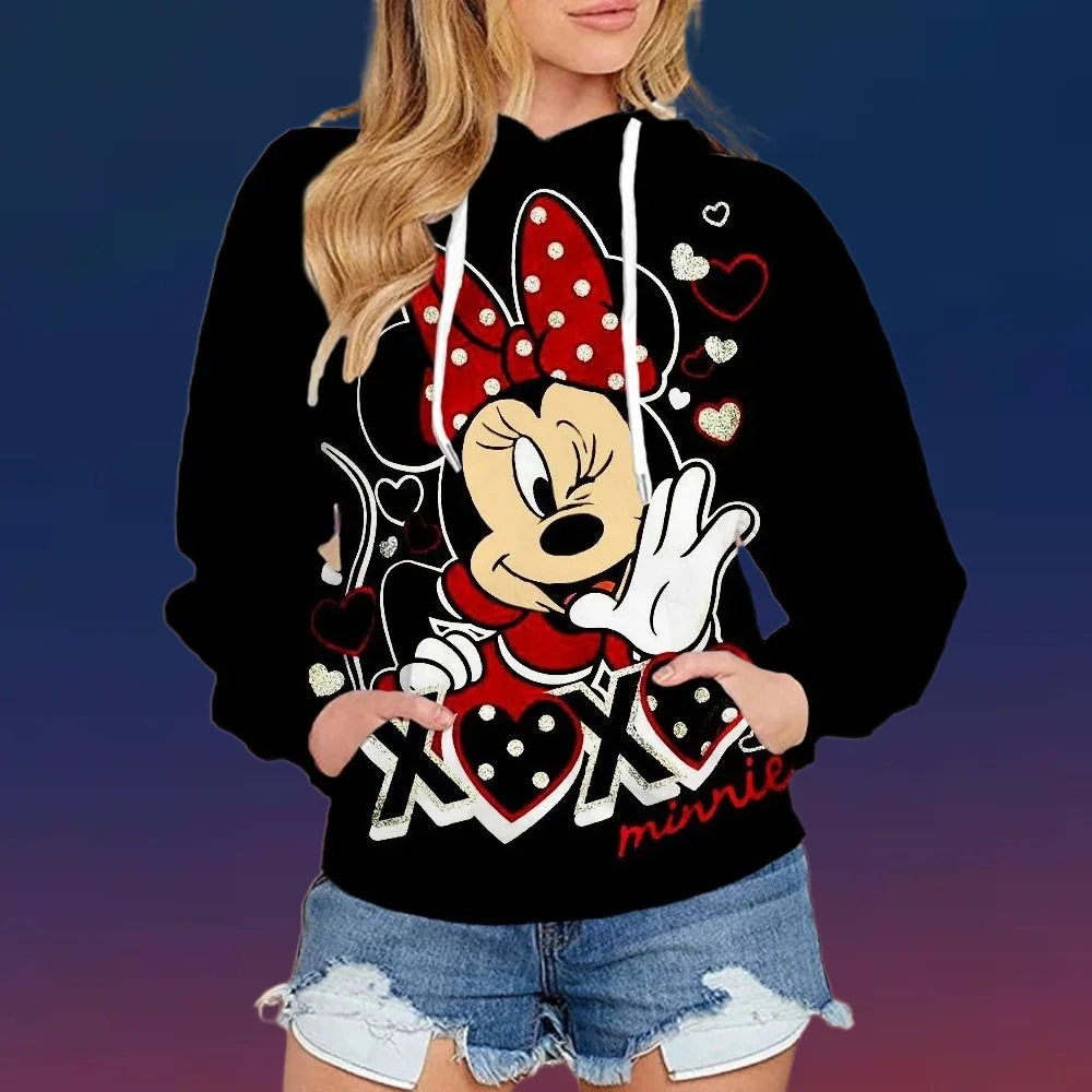 

2025 Autumn Street Harajuku Fashion Women's Top Christmas New Mickey and Minnie Pattern Children's Casual Hoodie Y2k