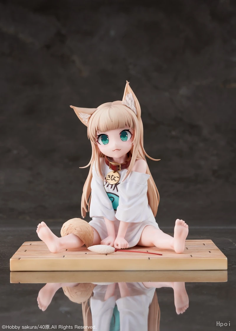 Anime Figure GOLDEN HEAD My Cat Is A Kawaii Girl PVC Hobby Sakura Soybean Flour Sit And Eat Fish Model Doll Toys14cm