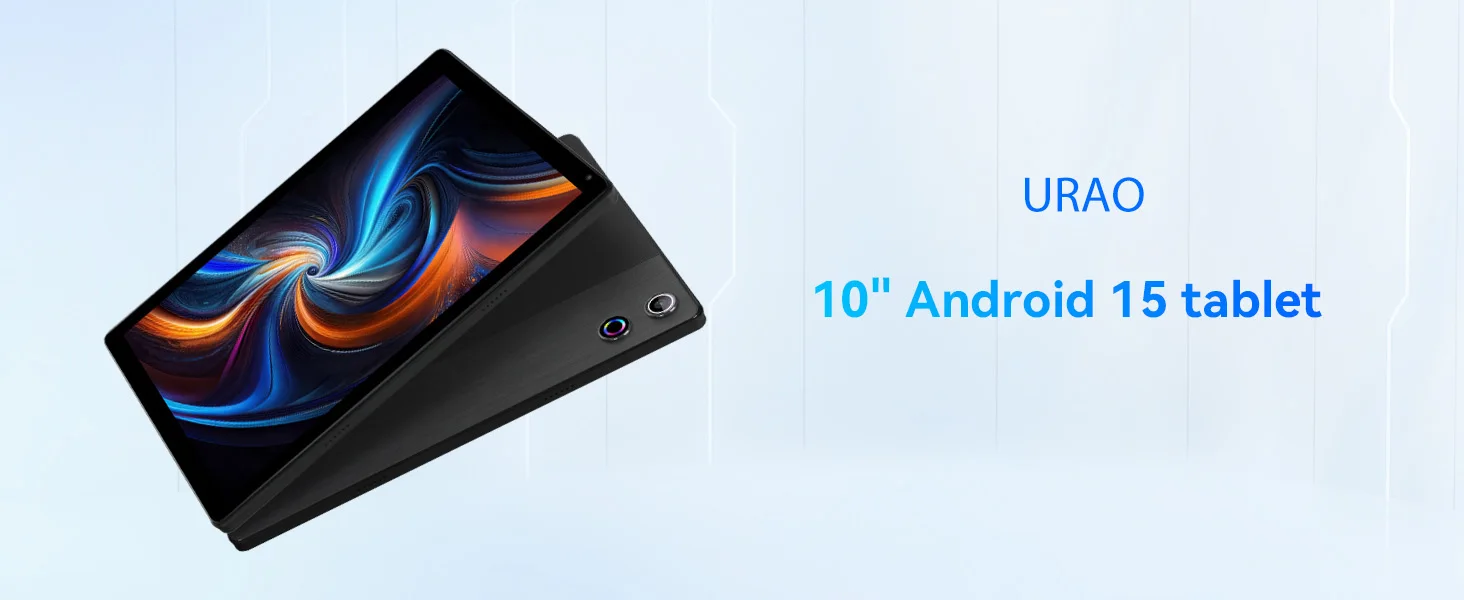 URAO A10L 10.1in Octa-Core Tablet Widevine L1 Full HD Streaming Support Updated Android 15 24GB Virtual RAM 64GB Storage 5000mAh Battery All Black Complete Accessory Bundle Portable Entertainment Tablet for UK
