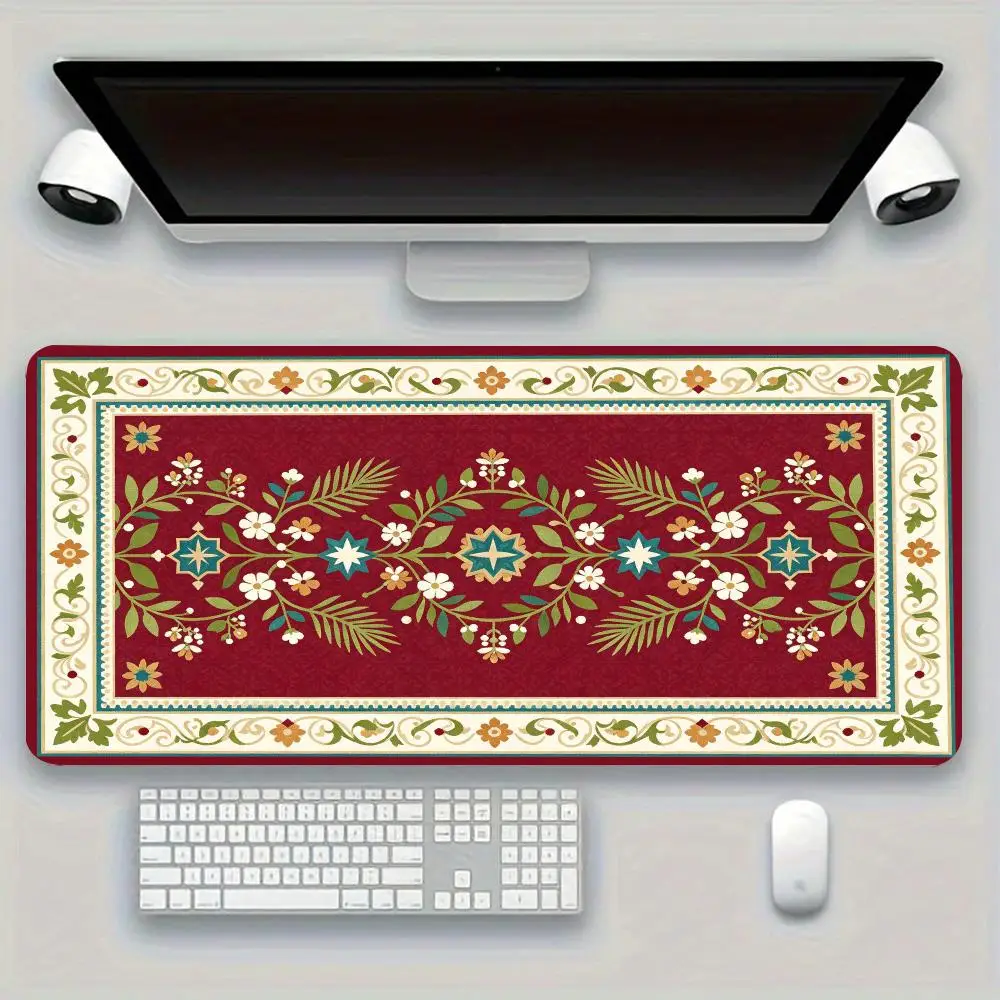 Dark Purple Star Astrology Persian Rug Pattern Play Mat Mouse Pad For Mystical Gaming Room