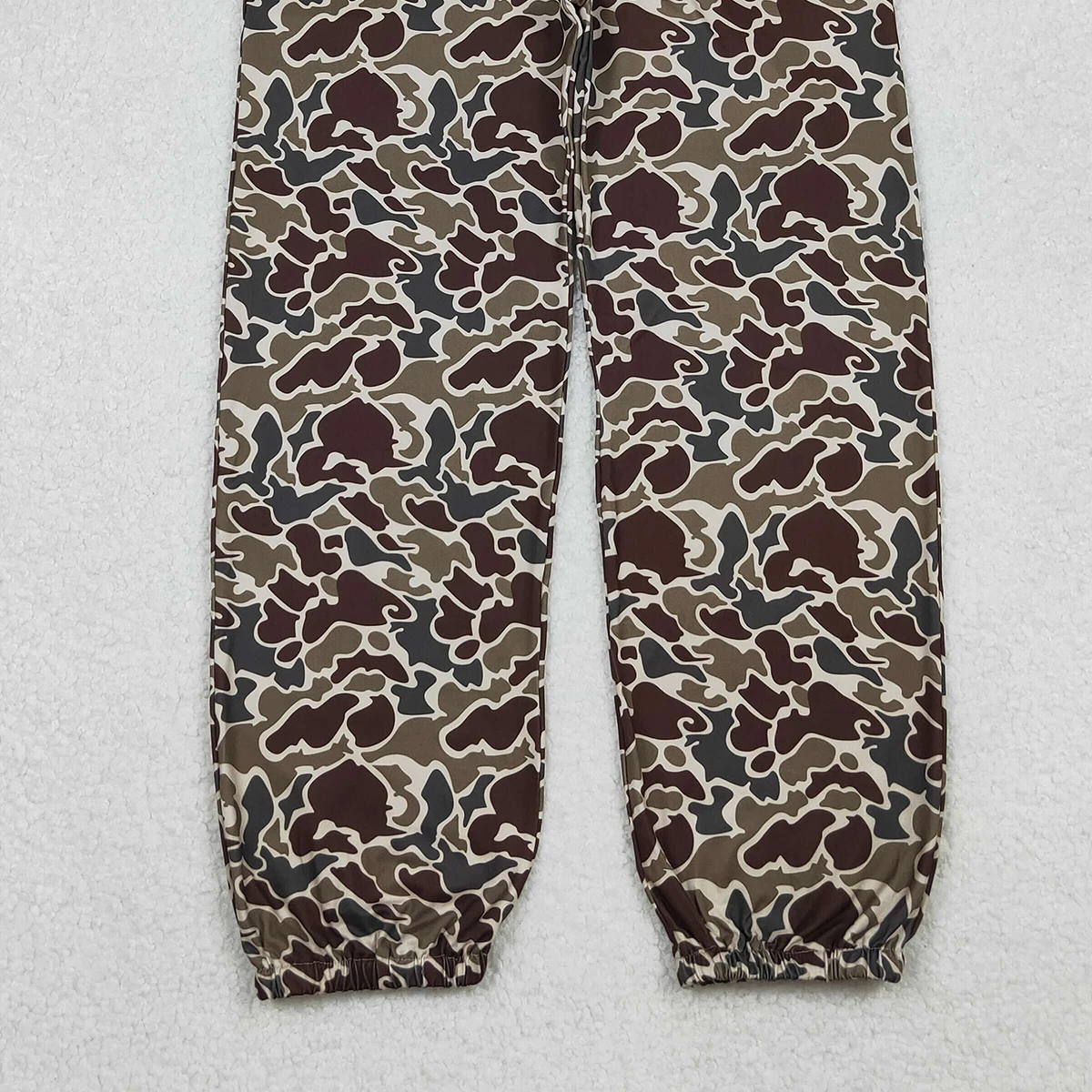 10.20 الخريف الحليب الحرير المرأة الكبار التمويه البني الأخضر مربوط بنطلون الرباط السراويل الطويلة